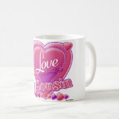 Mug I Love My Cousin rose/violet - coeur (Devant droit)