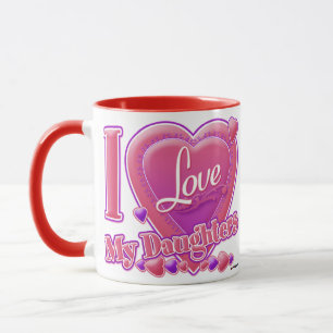 Mug I Love My Daughters rose/violet - coeur