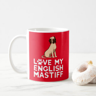 Mug I Love My English Mastiff - Illustration de chien 