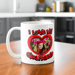 Mug I Love my Girlfriend Bubble Red Heart Frame