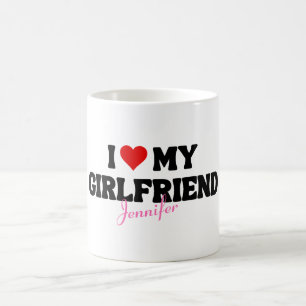 Mug I Love My Girlfriend Coeur Romantique Nom personna