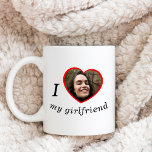 Mug I Love My Girlfriend Petit ami Texte Photo Personn<br><div class="desc">Téléchargez une photo et créez facilement votre tasse personnalisée. Cliquez sur MODIFIER À L'AIDE DE L'OUTIL DE CONCEPTION pour modifier la couleur du texte. Vous pouvez TRANSFÉRER ce DESIGN sur d'autres produits Zazzle et l'ajuster à la plupart des articles Zazzle. Les conceptions Studio standard sont faites dans des graphiques vectoriels...</div>