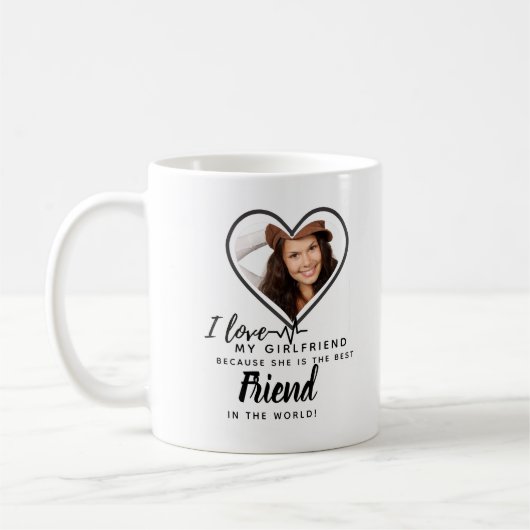 Mug I Love My Girlfriend PHOTO MEILLEUR AMI Café cadea (Gauche)