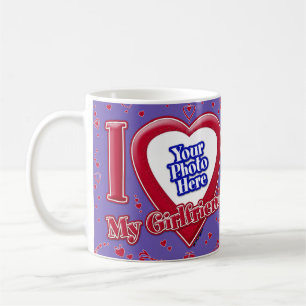 Mug I Love My Girlfriend Photo Red Heart Navy