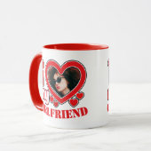 Mug I Love My Girlfriend Photo Texte personnalisé (Devant gauche)