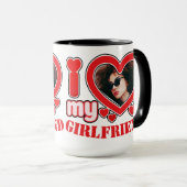 Mug I Love My Girlfriend Photo Texte personnalisé (Devant droit)