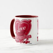 Mug I Love My Grand-pa rouge - coeur (Devant gauche)