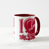 Mug I Love My Grand-pa rouge - coeur (Devant droit)