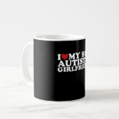 Mug I Love My Hot Autistic Girlfriend GF Autism Heart (Devant gauche)