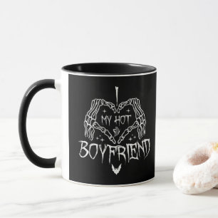 Mug I Love My Hot Boyfriend Halloween Skeleton Drôle