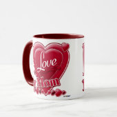 Mug I Love My Mom rouge - coeur (Devant gauche)