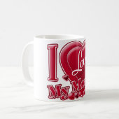 Mug I Love My Mom rouge - coeur (Devant gauche)
