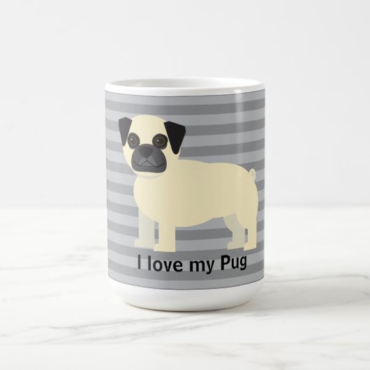 Mug I love my Pug Gray Lined (Centre)