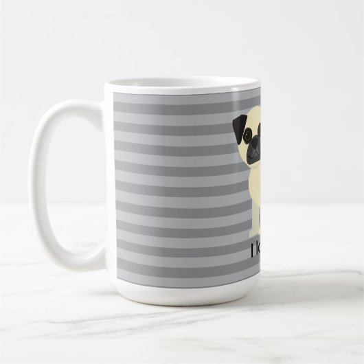 Mug I love my Pug Gray Lined (Gauche)