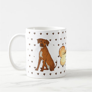 Mug I Love My Ridgeback - Cartoon Rhodésien Brown
