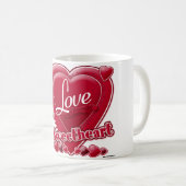 Mug I Love My Sweetheart rouge - coeur (Devant droit)