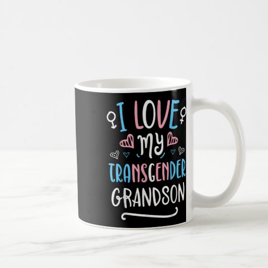 Mug I Love My Transgender Grandson Lgbt Trans Pride Fl (Droite)