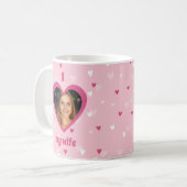 Mug I Love My Wife Custom Photo Hearts Valentine (Devant gauche)