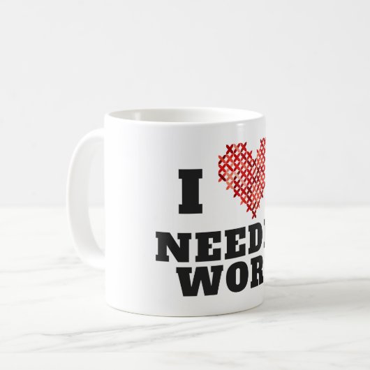 Mug I Love Needlework Cross Stitch (Devant gauche)