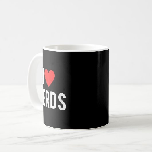 Mug I Love Nerds Funny Geeky Graphic Heart Nerd (Devant gauche)