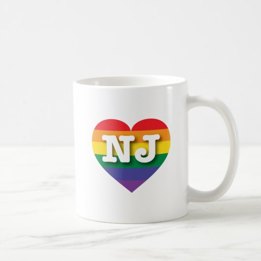 Mug I Love New Jersey Rainbow Heart (Droite)