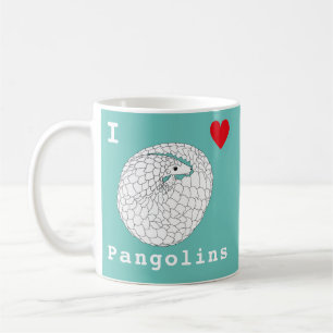 Mug I Love Pangolins en voie de disparition Art animal
