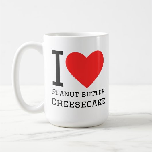 Mug I love peanut butter cheesecake  (Gauche)