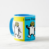 Mug I love PENGUINS - Faune - Nature - Jaune (Devant gauche)