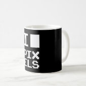Mug I Love Pixels, design geek, art des pixels (Devant droit)