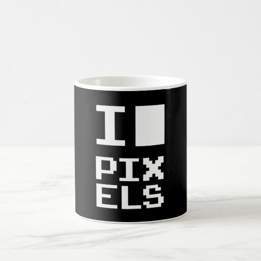 Mug I Love Pixels, design geek, art des pixels (Centre)