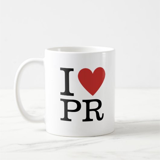 Mug I ❤️ Love PR - PR Département ou firme (Gauche)