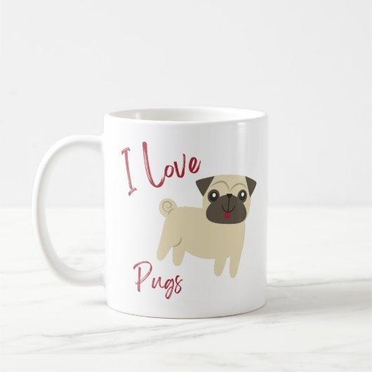 Mug I Love Pugs  (Gauche)