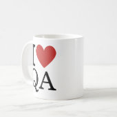 Mug I ❤️ Love QA - Département de l'assurance qualité  (Devant gauche)