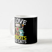 Mug I Love Robots And Cats Robotics Ai Ingénieur Kitty (Devant gauche)