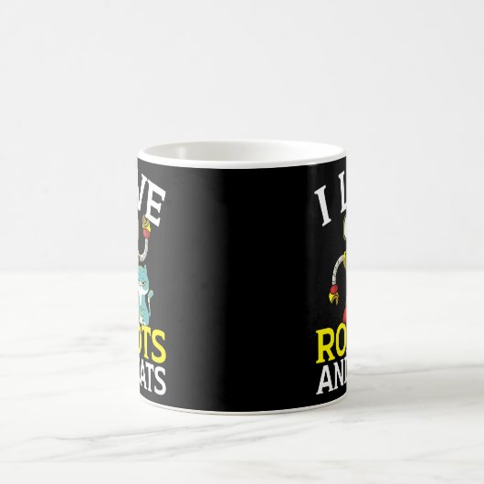 Mug I Love Robots And Cats Robotics Ai Ingénieur Kitty (Centre)