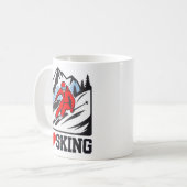 Mug I Love Skiing Retro Skier Mountain Graphic (Devant gauche)
