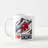 Mug I Love Skiing Retro Skier Mountain Graphic (Gauche)