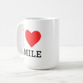 Mug I love smile square sticker (Devant gauche)