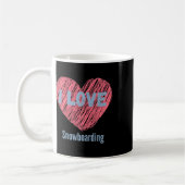 Mug I Love Snowboard Heart Image (Gauche)