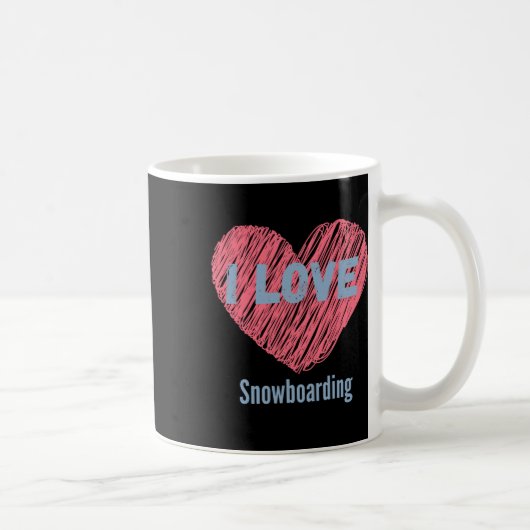 Mug I Love Snowboard Heart Image (Droite)