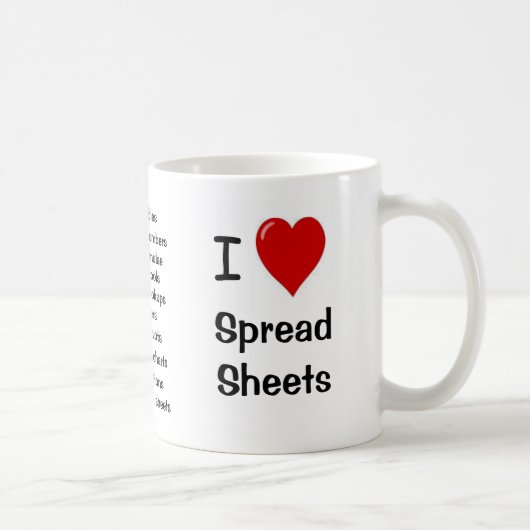 Mug I Love Spreadsheet - Rude Reasons Why! (Droite)