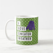 Mug I Love Sweater Météo Fun Pois blancs vert (Gauche)