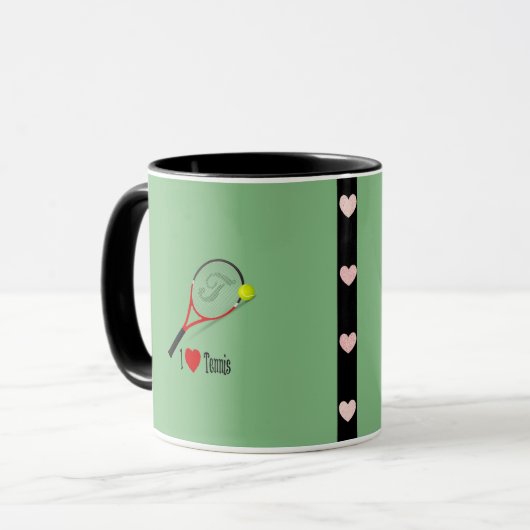 Mug I Love tennis, design polaire (Devant gauche)