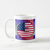 Mug I Love U.S.A. Swirl : Patriotic Heart Art Imprimer (Gauche)