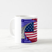 Mug I Love U.S.A. Swirl : Patriotic Heart Art Imprimer (Devant gauche)