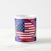 Mug I Love U.S.A. Swirl : Patriotic Heart Art Imprimer (Centre)