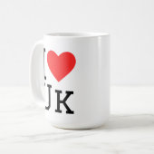 Mug I love uk square sticker (Devant gauche)