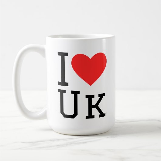 Mug I love uk square sticker (Gauche)