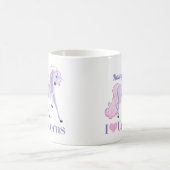 Mug I Love Unicorns mignon violet Personnalisé (Centre)