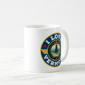 Mug I Love Vermont State Flag and Map (Devant droit)